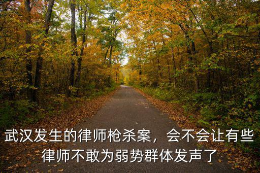 武漢發(fā)生的律師槍殺案，會不會讓有些律師不敢為弱勢群體發(fā)聲了