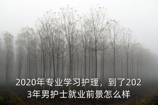 2020年專業學習護理，到了2023年男護士就業前景怎么樣