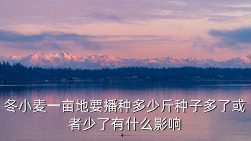 河南一畝地要多少麥種,種一畝地冬小麥