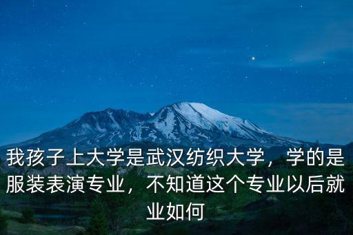 我孩子上大學是武漢紡織大學，學的是服裝表演專業，不知道這個專業以后就業如何