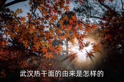 武漢熱干面的由來是怎樣的