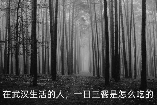 在武漢生活的人，一日三餐是怎么吃的