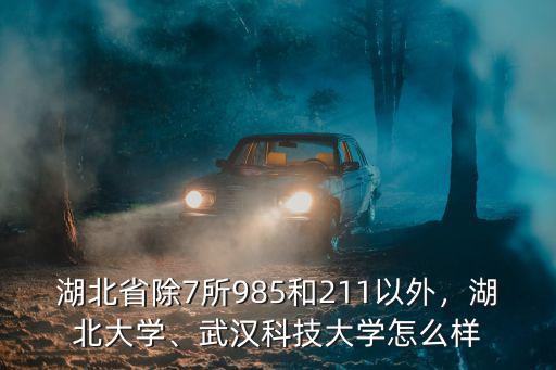 湖北省除7所985和211以外，湖北大學、武漢科技大學怎么樣