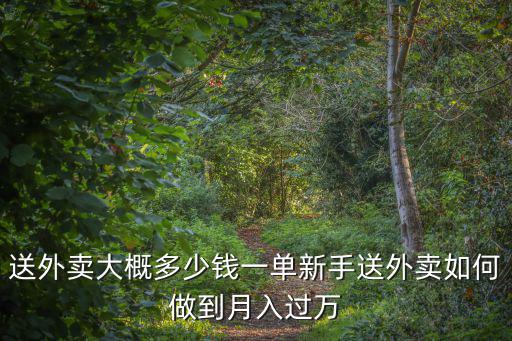 送外賣大概多少錢一單新手送外賣如何做到月入過萬