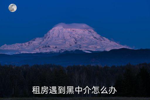 租房遇到黑中介怎么辦