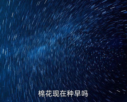 棉花現在種早嗎