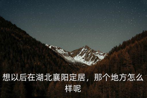 想以后在湖北襄陽定居，那個(gè)地方怎么樣呢