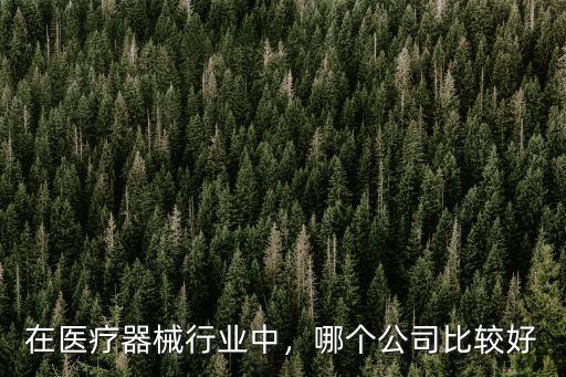 在醫療器械行業中，哪個公司比較好