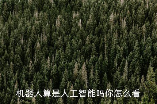 機器人算是人工智能嗎你怎么看