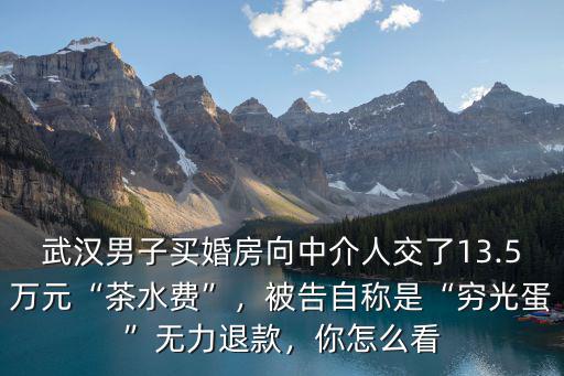 武漢茶水費一般怎么收,為什么今時武漢買房要茶水費