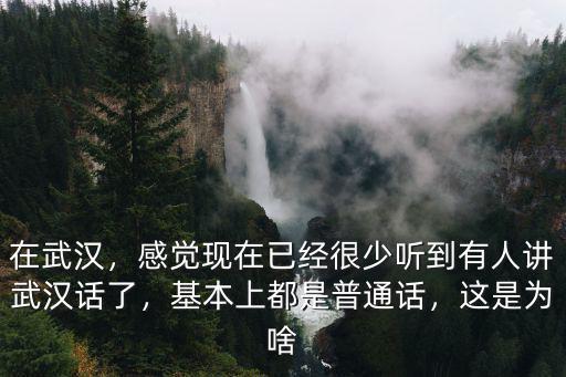 在武漢，感覺現在已經很少聽到有人講武漢話了，基本上都是普通話，這是為啥