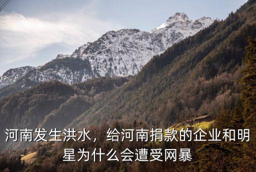 河南發生洪水，給河南捐款的企業和明星為什么會遭受網暴