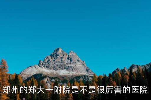 鄭州的鄭大一附院是不是很厲害的醫(yī)院