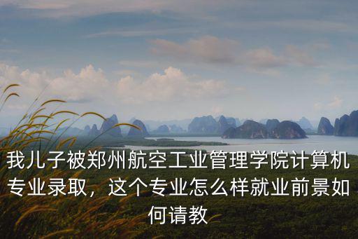 我兒子被鄭州航空工業管理學院計算機專業錄取，這個專業怎么樣就業前景如何請教