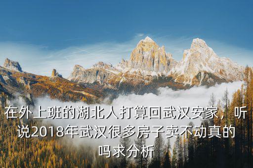 在外上班的湖北人打算回武漢安家，聽說2018年武漢很多房子賣不動真的嗎求分析
