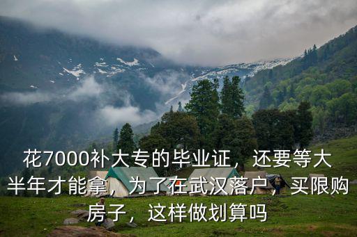 花7000補大專的畢業(yè)證，還要等大半年才能拿，為了在武漢落戶，買限購房子，這樣做劃算嗎
