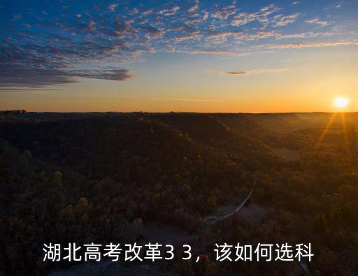 湖北高考改革3 3，該如何選科