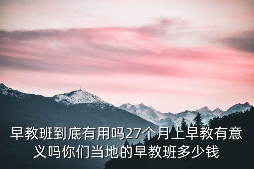 早教班到底有用嗎27個月上早教有意義嗎你們當地的早教班多少錢