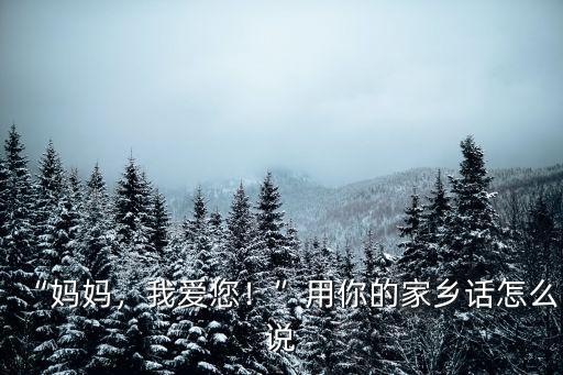 “媽媽，我愛(ài)您！”用你的家鄉(xiāng)話怎么說(shuō)
