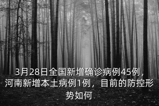 3月28日全國新增確診病例45例，河南新增本土病例1例，目前的防控形勢(shì)如何