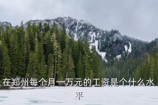 在鄭州每個月一萬元的工資是個什么水平