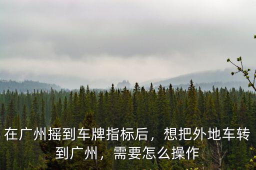 在廣州搖到車牌指標(biāo)后，想把外地車轉(zhuǎn)到廣州，需要怎么操作