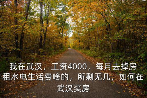 我在武漢，工資4000，每月去掉房租水電生活費啥的，所剩無幾，如何在武漢買房