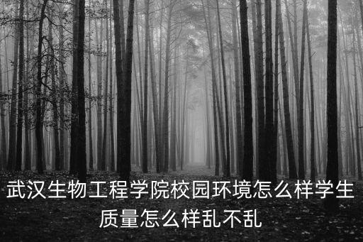 武漢生物工程學院校園環境怎么樣學生質量怎么樣亂不亂