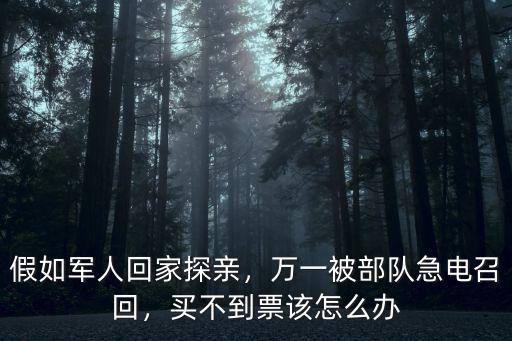 假如軍人回家探親，萬一被部隊急電召回，買不到票該怎么辦