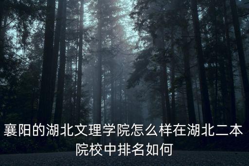 襄陽的湖北文理學院怎么樣在湖北二本院校中排名如何