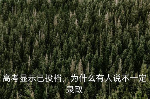 河南高考顯示已投檔怎么回事,高考顯示已投檔