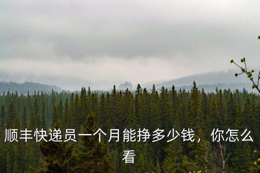 孝感順豐快遞員收入怎么樣,順豐快遞員待遇怎么樣