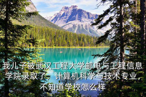 我兒子被武漢工程大學郵電與工程信息學院錄取了，計算機科學與技術專業，不知道學校怎么樣
