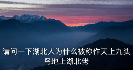 湖北人九頭鳥湖南人怎么說,湖北人為什么被稱為九頭鳥