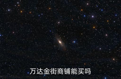 萬達金街商鋪能買嗎