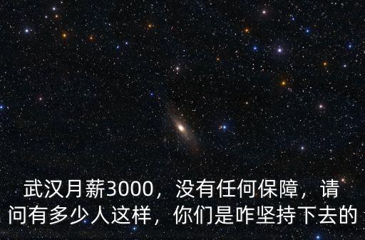 武漢月薪3000，沒有任何保障，請問有多少人這樣，你們是咋堅持下去的
