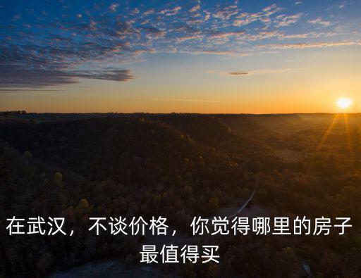 在武漢，不談價格，你覺得哪里的房子最值得買
