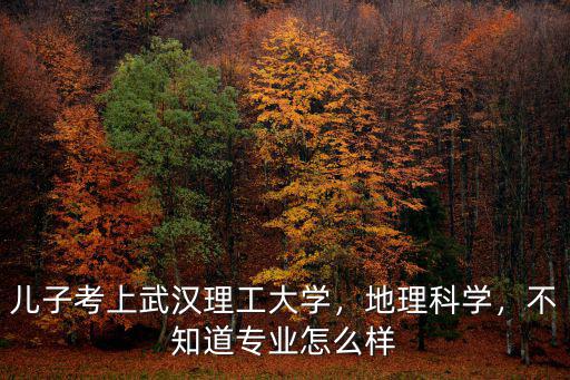 兒子考上武漢理工大學，地理科學，不知道專業怎么樣