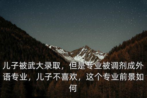 兒子被武大錄取，但是專業被調劑成外語專業，兒子不喜歡，這個專業前景如何