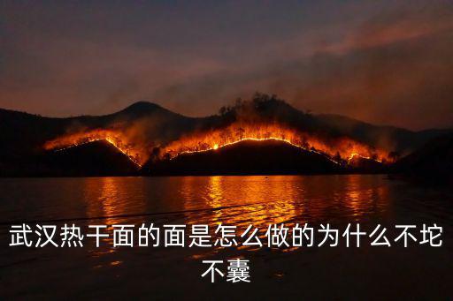 武漢熱干面的面是怎么做的為什么不坨不囊