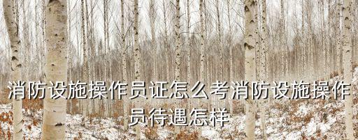 消防設(shè)施操作員證怎么考消防設(shè)施操作員待遇怎樣