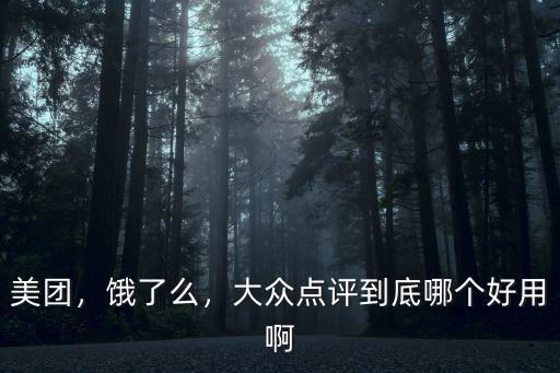 美團(tuán)，餓了么，大眾點(diǎn)評(píng)到底哪個(gè)好用啊