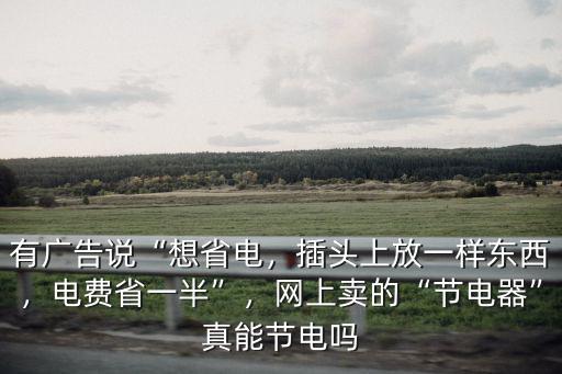 有廣告說“想省電，插頭上放一樣東西，電費省一半”，網上賣的“節電器”真能節電嗎