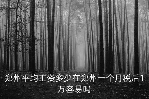 鄭州平均工資多少在鄭州一個月稅后1萬容易嗎