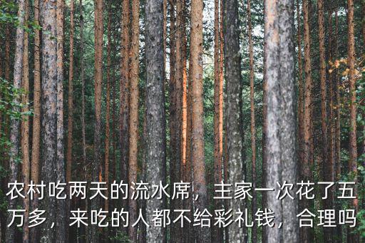農(nóng)村吃兩天的流水席，主家一次花了五萬多，來吃的人都不給彩禮錢，合理嗎