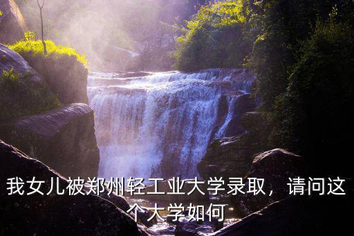 我女兒被鄭州輕工業大學錄取，請問這個大學如何