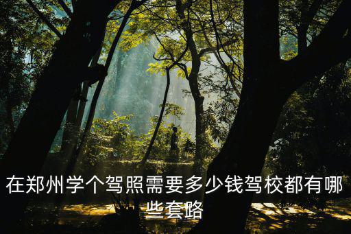 在鄭州學個駕照需要多少錢駕校都有哪些套路