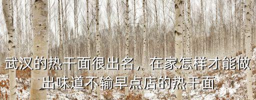 武漢的熱干面很出名，在家怎樣才能做出味道不輸早點店的熱干面