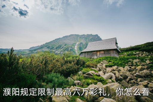 濮陽(yáng)規(guī)定限制最高六萬(wàn)彩禮，你怎么看
