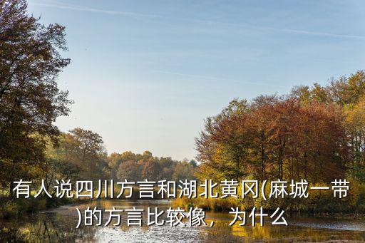 有人說四川方言和湖北黃岡(麻城一帶)的方言比較像，為什么